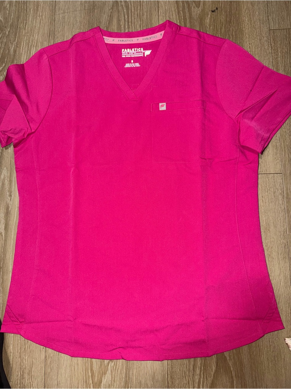 Fabletics Women’s V-Neck Short Sleeve Top — Hot Pink